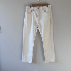 Frame Low Rise Straight Leg Cream Jeans Classic Button Fly Le Slouche *Read